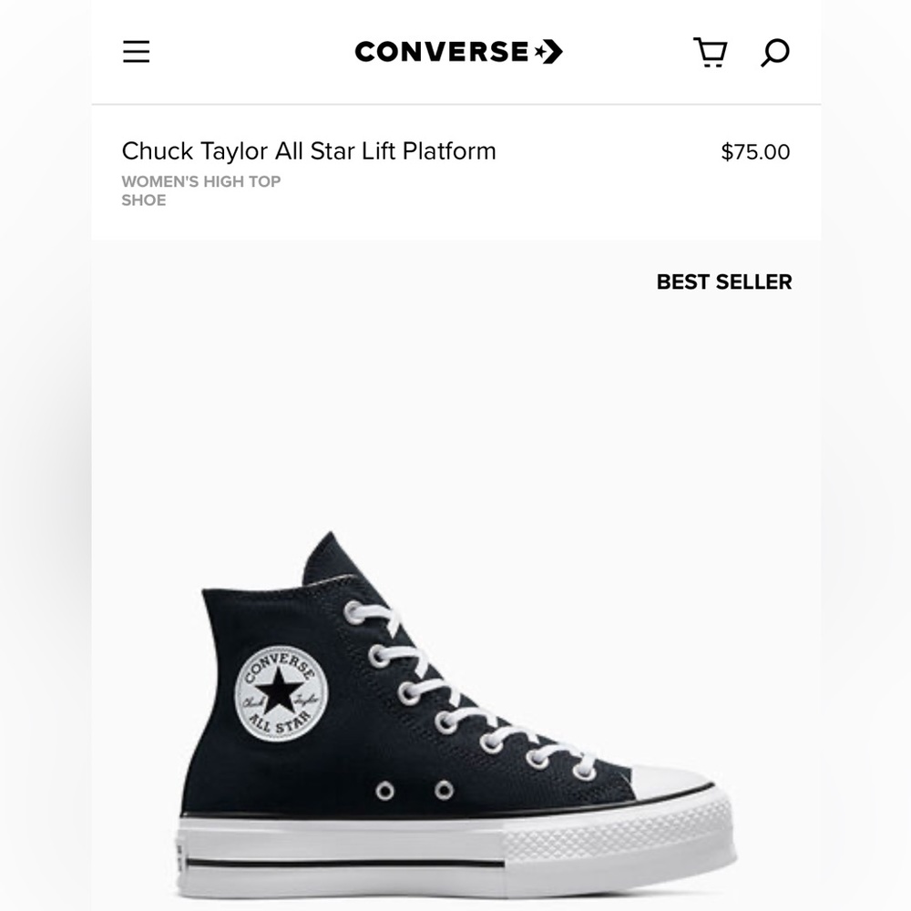 Chuck Taylor All Star Lift Platform - Size US 4.5 / EU 37